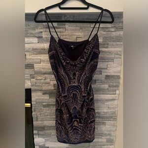 Blue Jump Dress with Rose Gold Glitter Women’s L